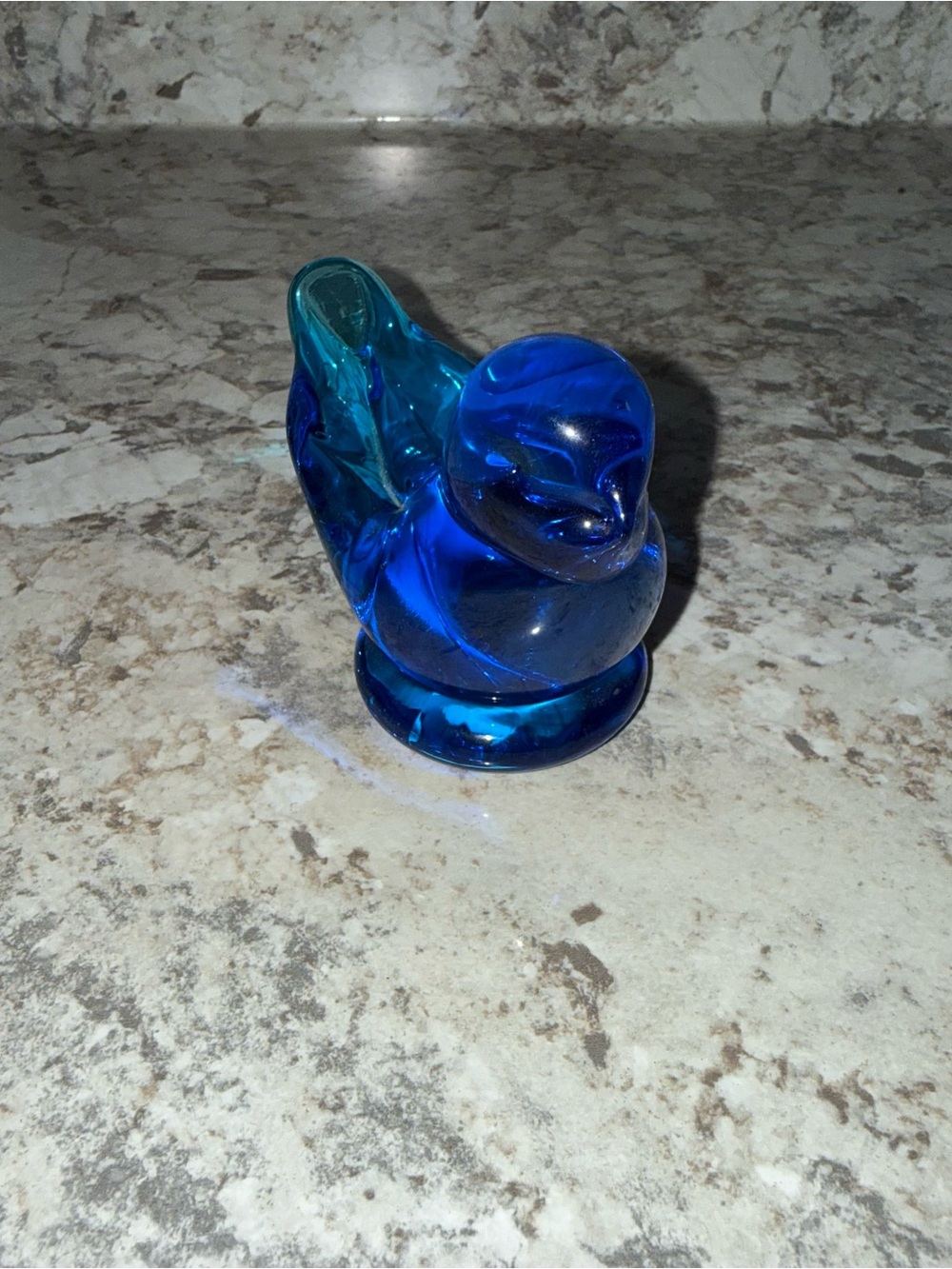 Vintage Terra Studios Signed Blue Art Glass Bird